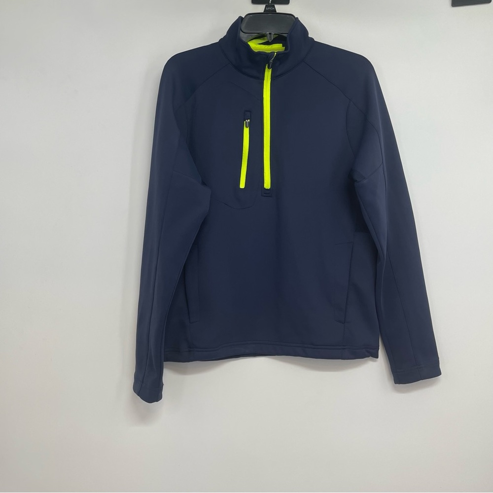 Zero Restriction Tour Series 1/2 Zip Mens S Navy Pullover Golf Long Sleeve